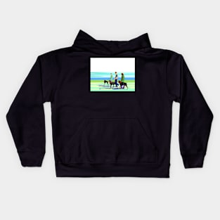 Dog Walkers with Doberman Kids Hoodie